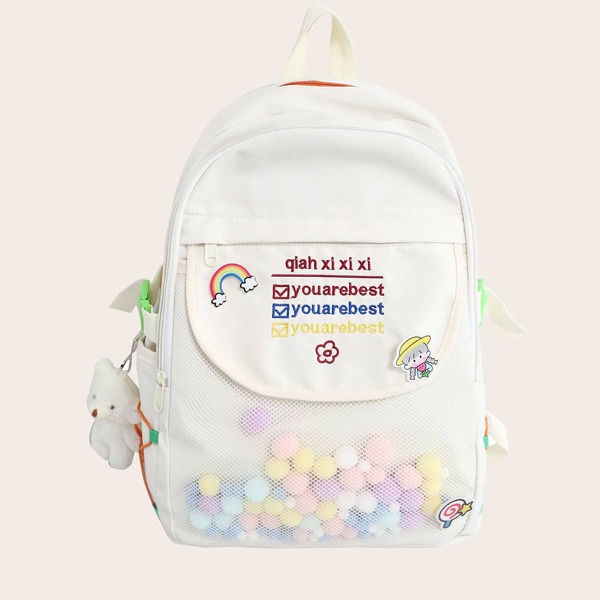 

Kids Letter Graphic Fanny Pack, White