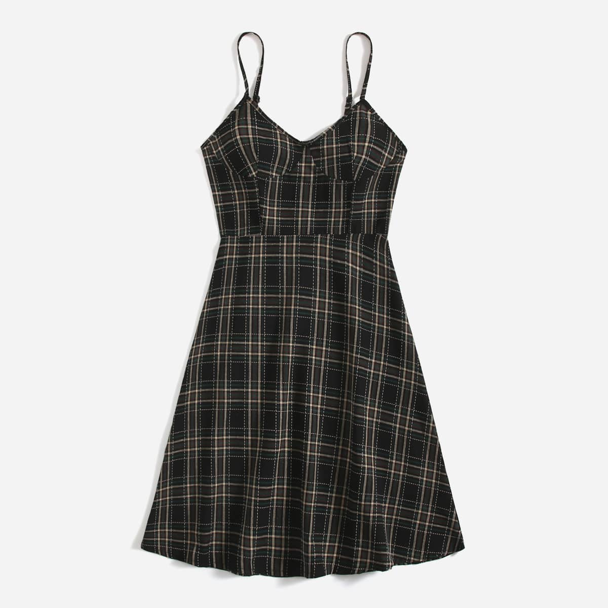 

Plaid Cami Dress, Multicolor