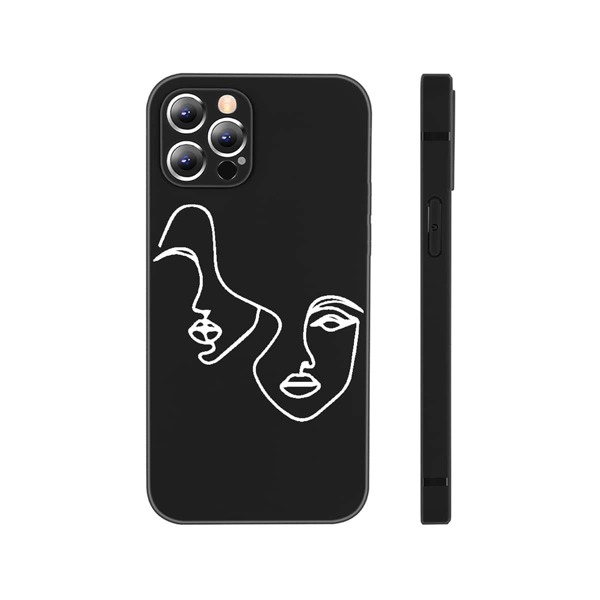 

Line Art Phone Case, Black