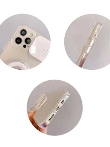 Slide Camera Cover Phone Case With Ring Holder Compatible With IPhone 11,IPhone 13,IPhone 14 Pro Max - White - View 3