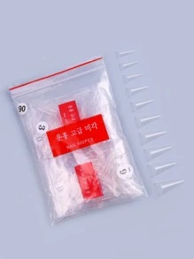 Obtenga glamuroso con una bolsa de 500 piezas de resina transparente de punta larga extendida uñas postizas para mujeres y niñas - transparente - Ver 1