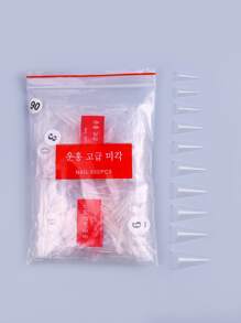 Obtenga glamuroso con una bolsa de 500 piezas de resina transparente de punta larga extendida uñas postizas para mujeres y niñas - transparente - Ver 2