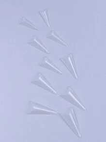 Obtenga glamuroso con una bolsa de 500 piezas de resina transparente de punta larga extendida uñas postizas para mujeres y niñas - transparente - Ver 3