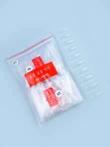 500 piezas/bolsa Puntas de uñas acrílicas en forma de ataúd para práctica, cápsulas de uñas artificiales falsas de gel suave de cobertura completa, herramienta para manicura