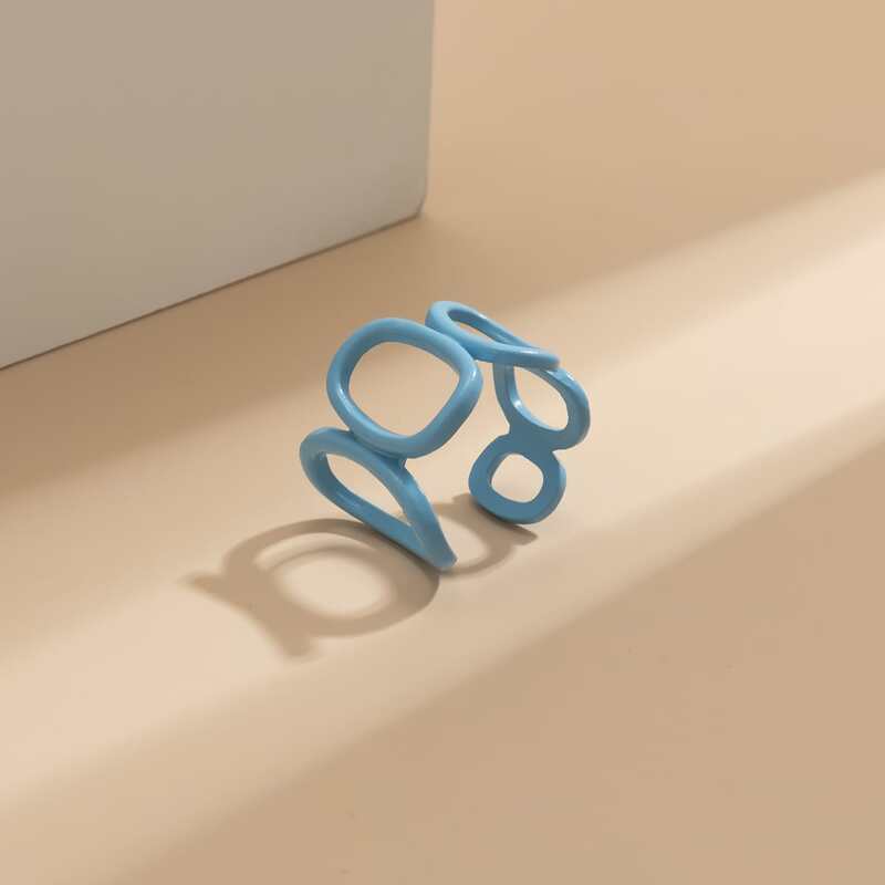

Hollow Out Cuff Ring, Blue