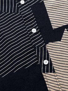 Manfinity Homme Áo sơ mi Nam Nút phía trước Hình học Sọc Giải trí - Nhiều màu - Xem 4