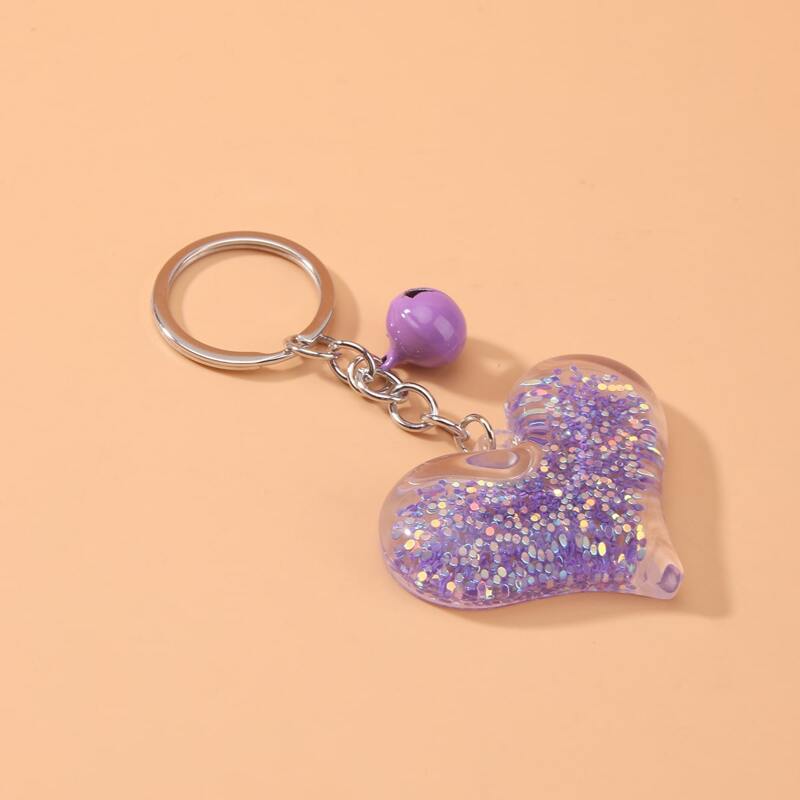 

Heart Charm Keychain, Purple