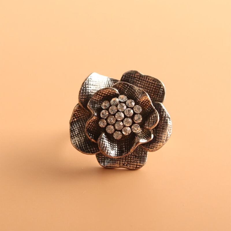 

Floral Decor Ring, Antique silver