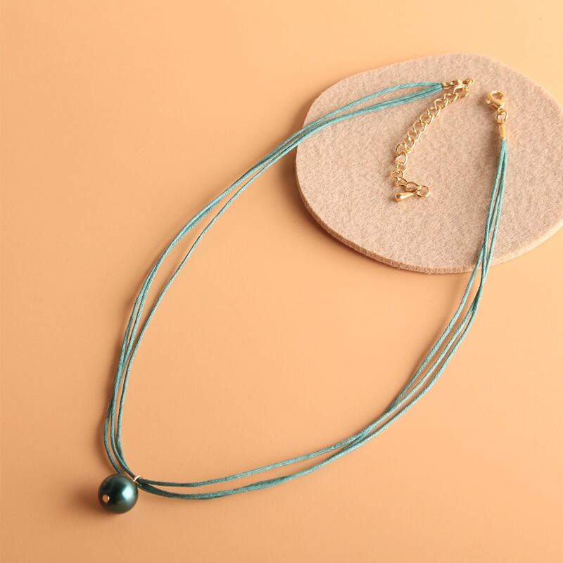 

Bead Pendant Layered Necklace, Green