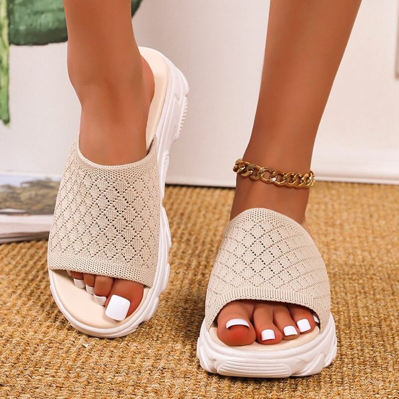

Minimalist Platform Sandals, Beige