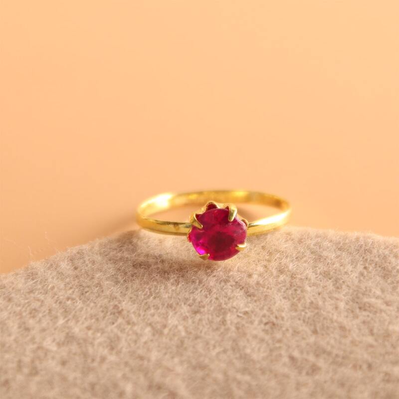 

Gemstone Decor Ring, Hot pink