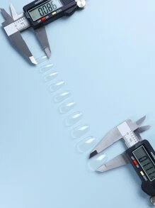 Instantly Upgrade Your Look with 500pcs bag transparent short oval nail resin extended full coverage fake nails suitable for women and girls - Clear - View 4