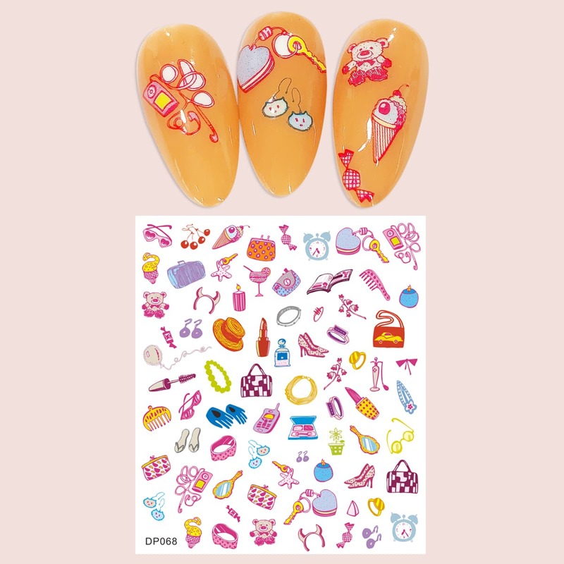 

1sheet Cartoon Graphic Nail Art Sticker, Multicolor