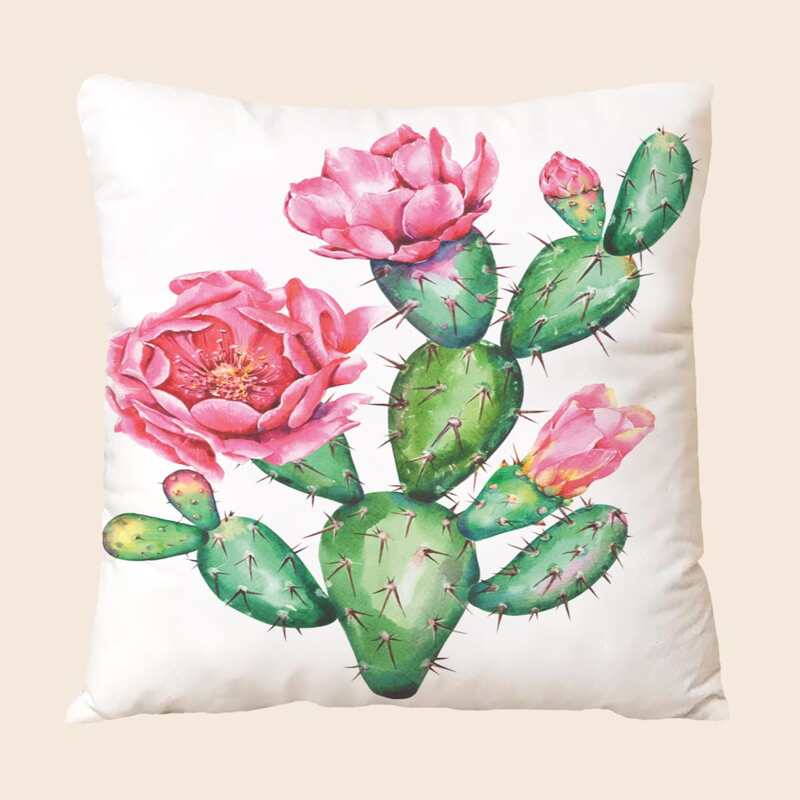 

Cactus Print Cushion Cover Without Filler, Multicolor