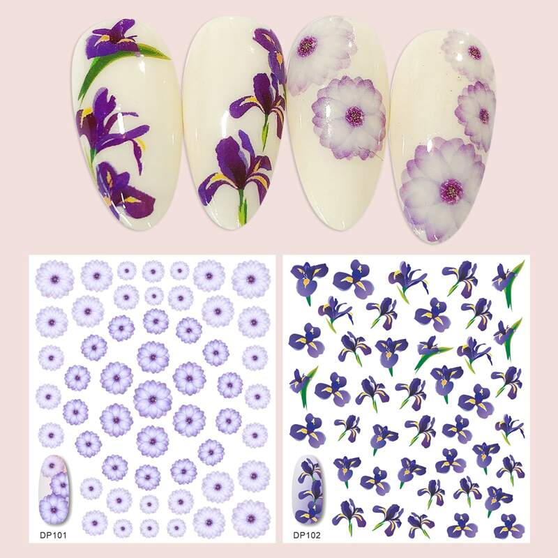 

2sheets Flower Pattern Nail Art Sticker, Multicolor