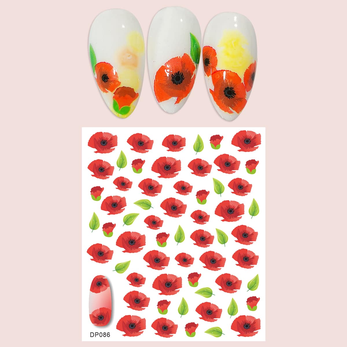 

1sheet Flower Pattern Nail Art Sticker, Multicolor