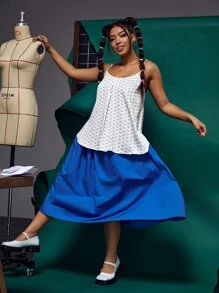 laNODO Plus Allover Boat Print Cami Top - White - View 4