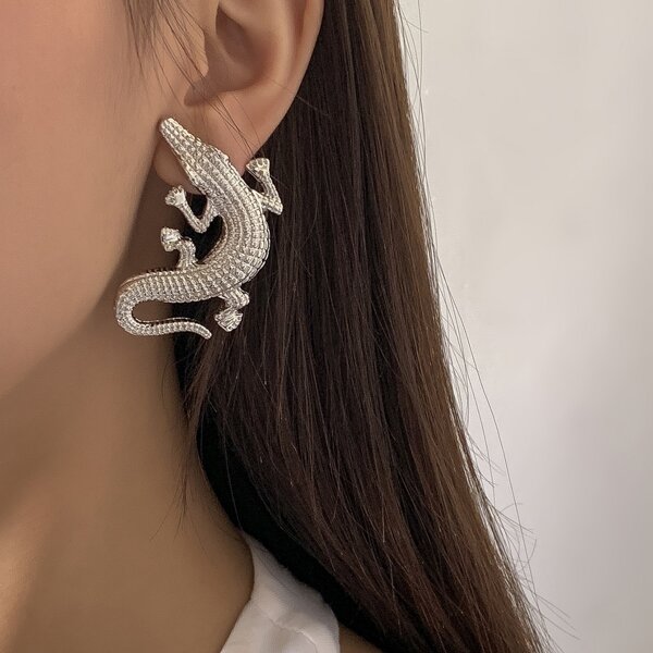 

Animal Design Earrings, Silver