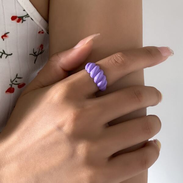 

Textured Cuff Ring, Purple