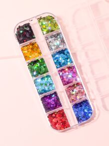 A Box Of Colorful Love Nail Sequins Valentine'S Day Laser Heart-Shaped Nail Decoration Patches Diy Nail Charms Nail Gems Nail Supplies Nails - Hot Pink - View 4