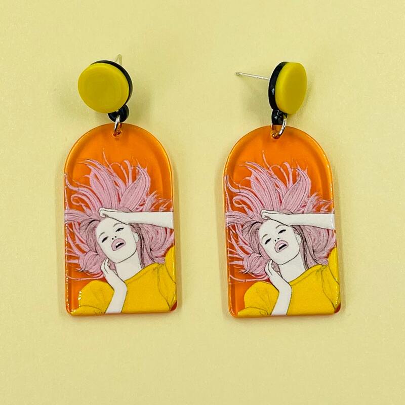 

Figure Graphic Drop Earrings, Multicolor