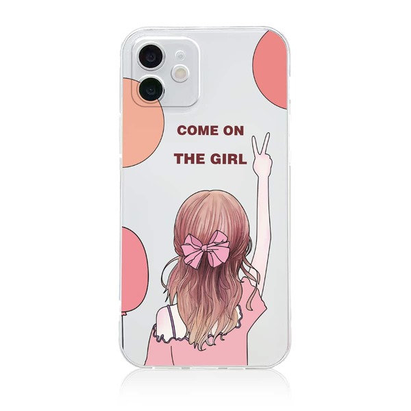 

Girl Painted Clear Phone Case, Multicolor