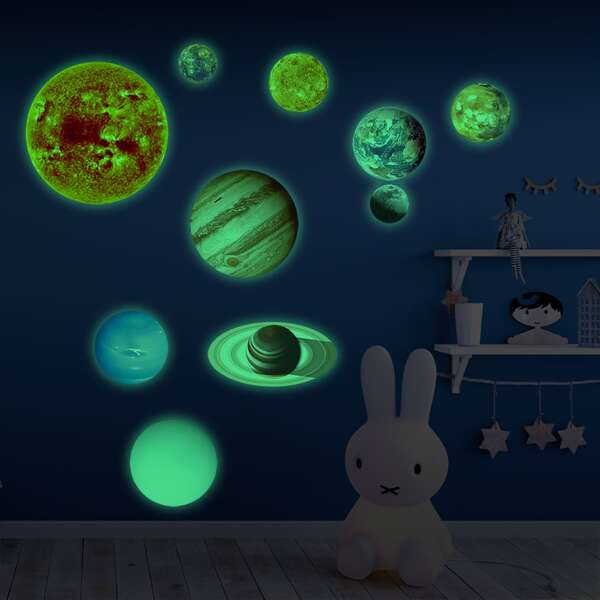 

Planet Print Glow Sticker, Multicolor