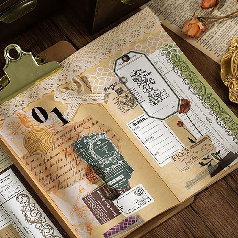

1pc Vintage Pattern Random Memo Pad, Multicolor