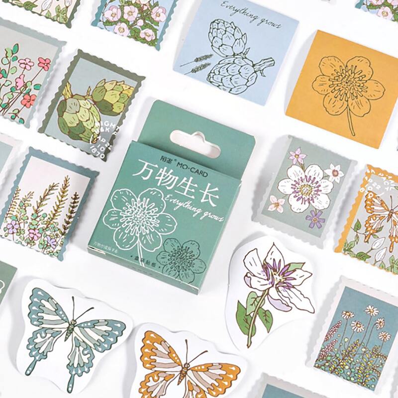 

1box Plant Print Sticker, Multicolor