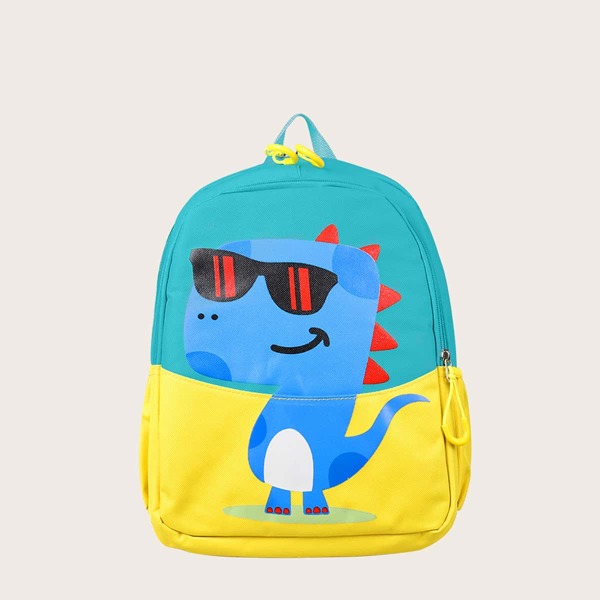 

Boys Cartoon Dinosaur Graphic Backpack, Green