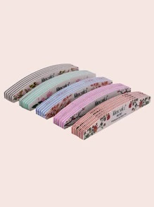 klimonla 5件套新款指甲锉，花朵印花，彩色青柠角，80/100/150/180/240度，专业美甲工具 - 彩色 - 查看 3