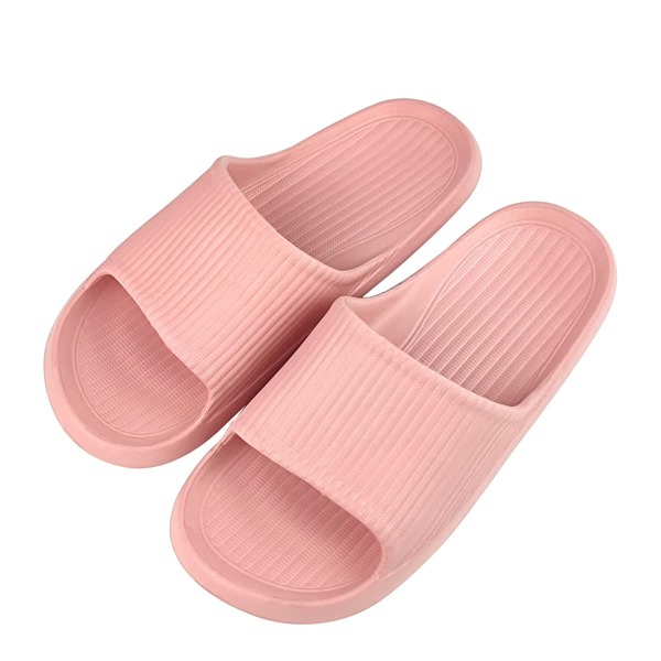 

Minimalist Textured Open Slippers, Pink