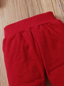 Baby Christmas Santa Claus Print Pullover & Joggers - Multicolor - View 4