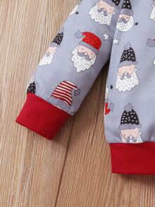 Baby Christmas Santa Claus Print Pullover & Joggers - Multicolor - View 5