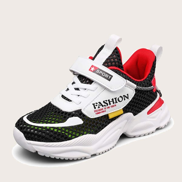 

Boys Colorblock Breathable Letter Graphic Sneakers, Multicolor