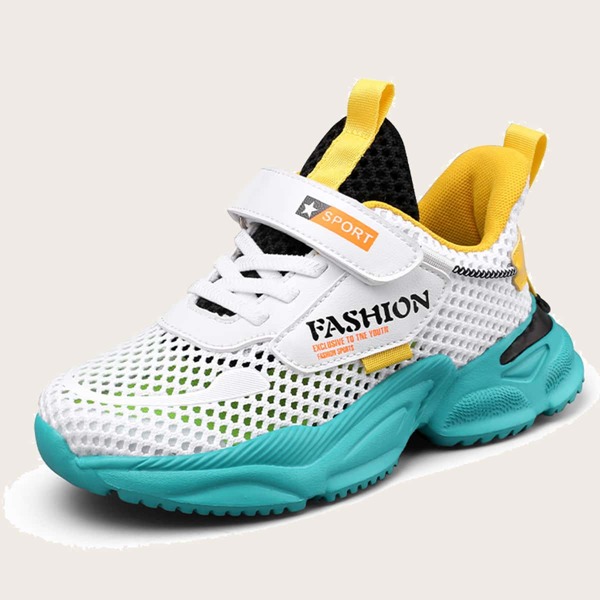 

Boys Colorblock Breathable Letter Graphic Sneakers, Multicolor