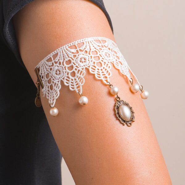 

Faux Pearl Charm Arm Jewelry, White