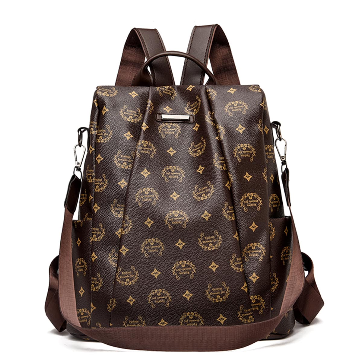 

Letter Graphic Backpack, Coffee brown