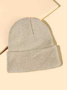 Gorro simple tejido - Beis - Ver 1