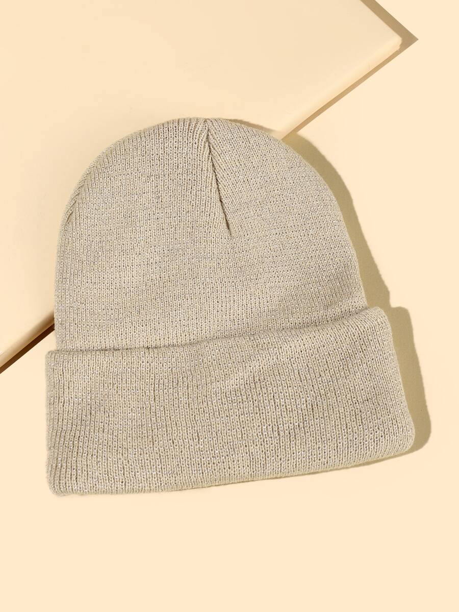 Gorro simple tejido - Beis - Ver 1