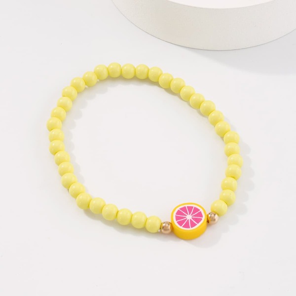 

Fruit Decor Beaded Bracelet, Yellow