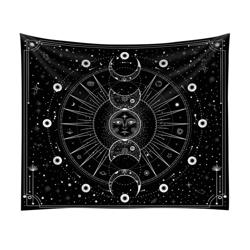 

Sun & Moon Print Tapestry, Black and white