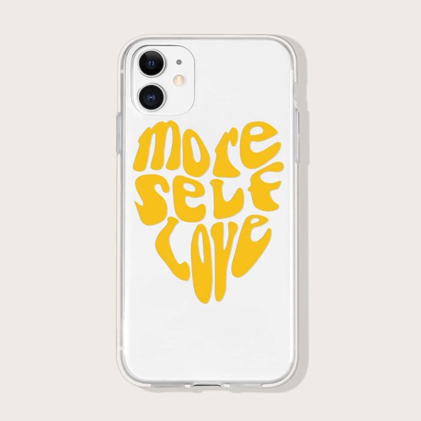

Letter Graphic Phone Case, Yellow