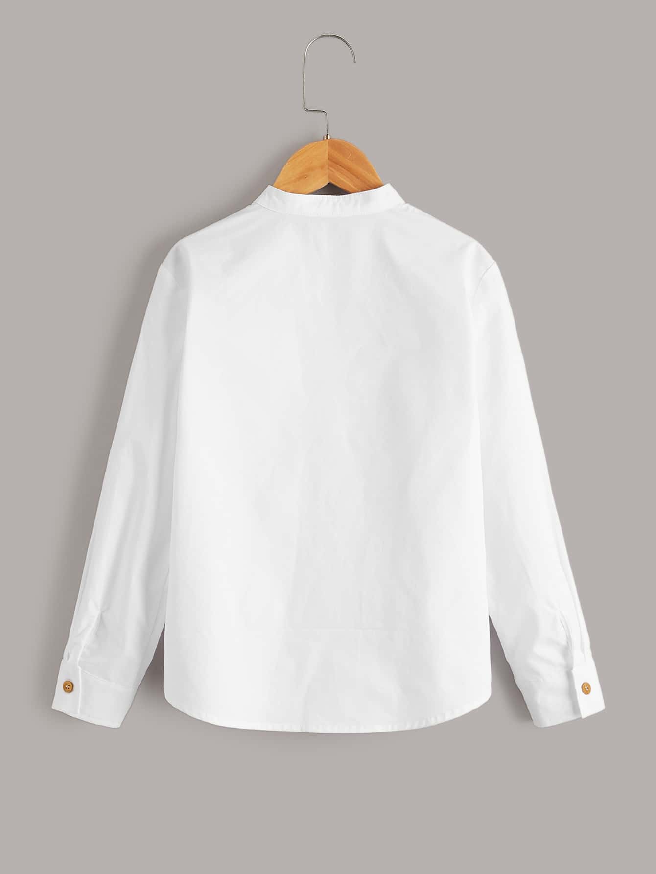 SHEIN ボーイズポケット付きジップアップシャツ - ホワイト - 見る 2