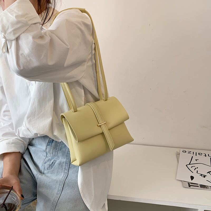 

Minimalist Flap Shoulder Bag, Yellow