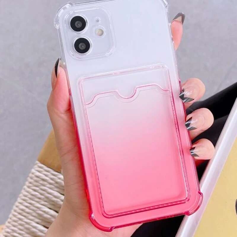 

Ombre Phone Case With Card Slot, Pink