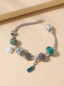 Vòng tay quyến rũ trái tim - màu xanh lá - Xem 3