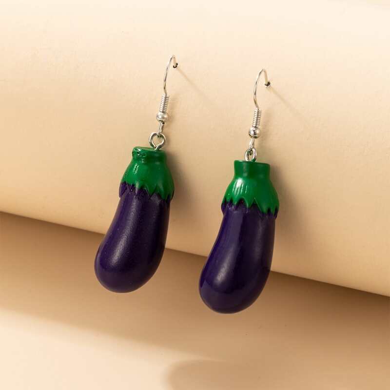 

Eggplant Charm Earrings, Purple