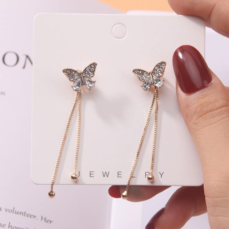 

Butterfly Decor Earrings, Gold