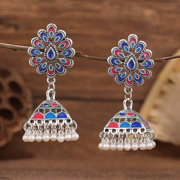 

Jhumka Серьги-подвески с искусственным жемчугом, Многоцветный